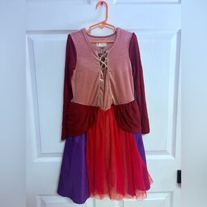 Taylor Joelle Sarah Sanderson Colorful Long Sleeve Dress with Lace-Up Front 8